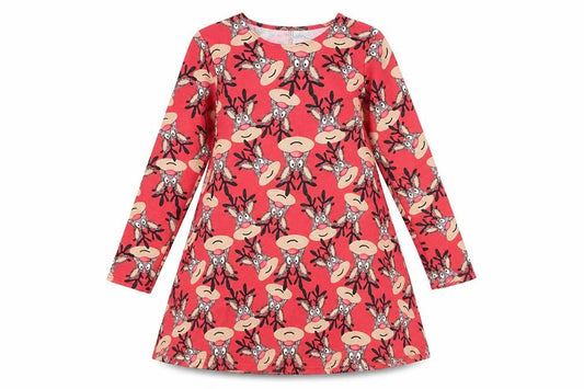 Front view of QED London women’s multicoloured animal print fit & flare, size UK 14