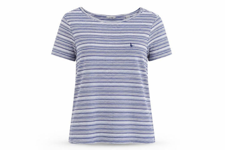 Jack Wills Womens Blue Striped Basic Polo Size 10