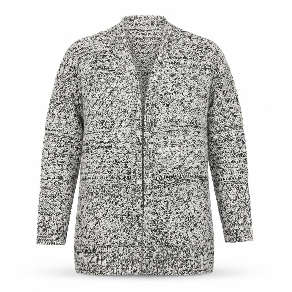 Front view of Papaya women’s grey cardigan jumper, size S