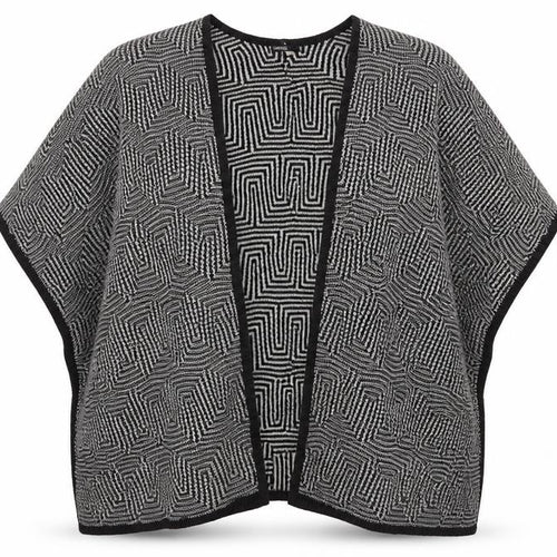 KENSIE Womens Black Houndstooth  Cardigan Jumper One Size