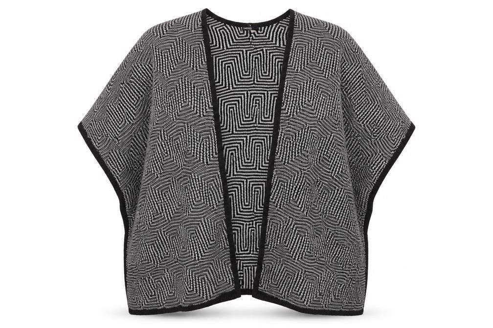 KENSIE Womens Black Houndstooth  Cardigan Jumper One Size