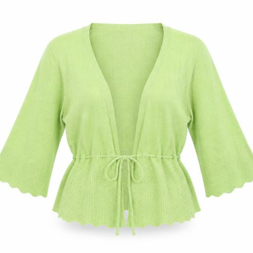 Preworn Womens Green  Knit Cardigan Jumper Size 10