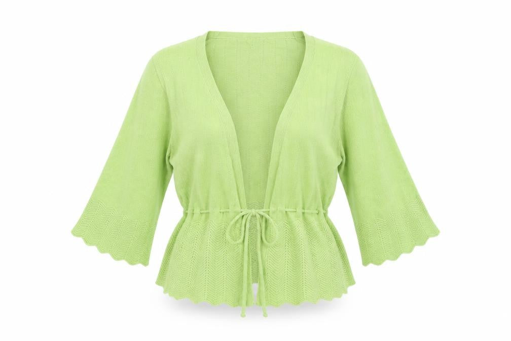 Preworn Womens Green  Knit Cardigan Jumper Size 10