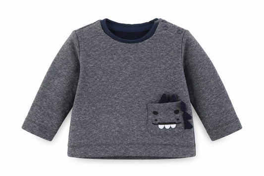 Front view of George Baby Grey jumper, size 3-6, Months - Dinosaur