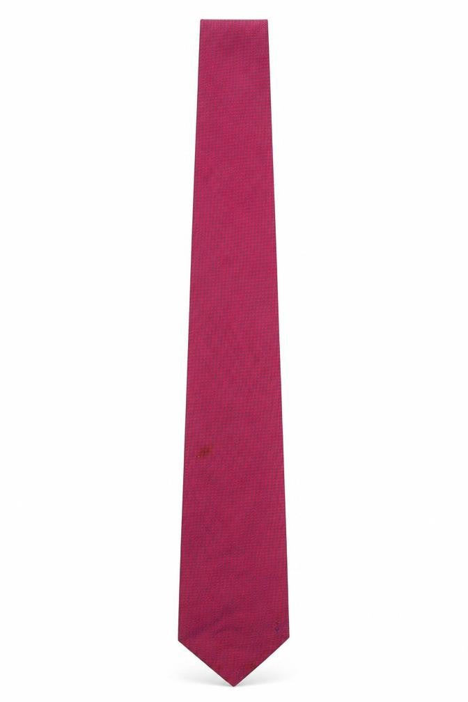 Front view of Jaques Estier men’s red plaids & checks pointed tie one size