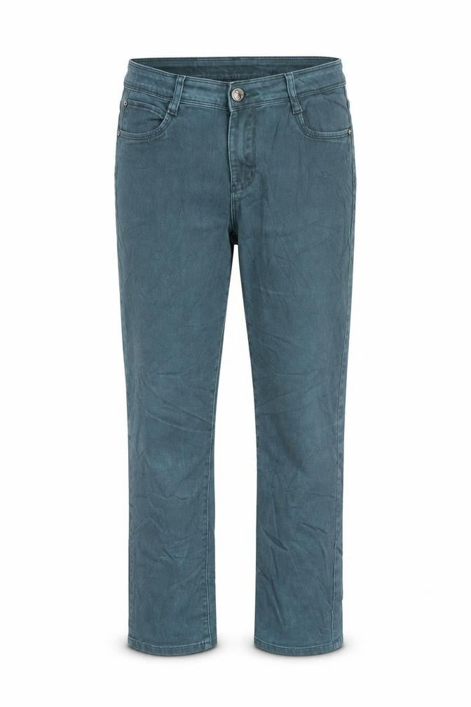 Front view of Sunbird women’s blue straight jeans, size UK 31, in, 26-inch leg