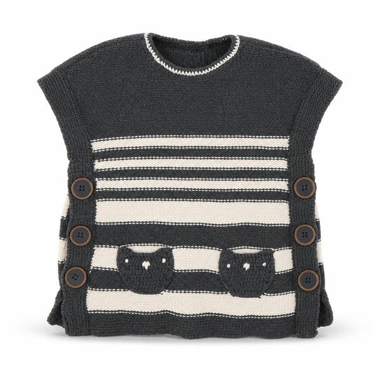 Front view of Next Baby Grey Striped jumper, size 9-12, Months