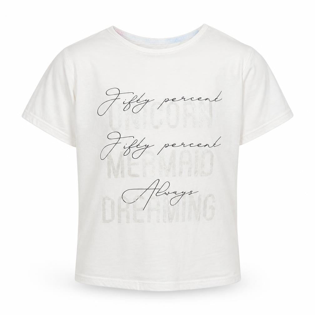 Front view of Matalan girls’ white basic t-shirt, size 11, years