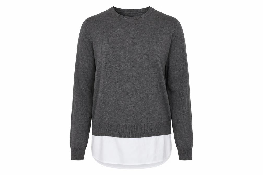 Front view of F&F women’s grey jumper, size UK 12