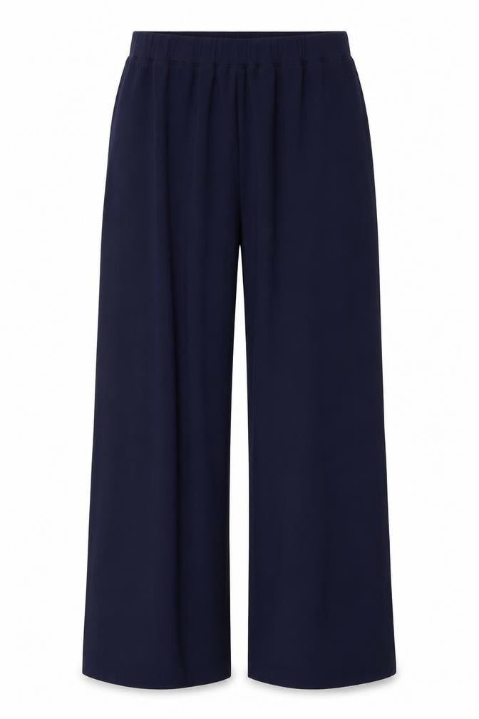 Front view of Simontons Says women’s blue trousers, size UK 30, in, 26-inch leg