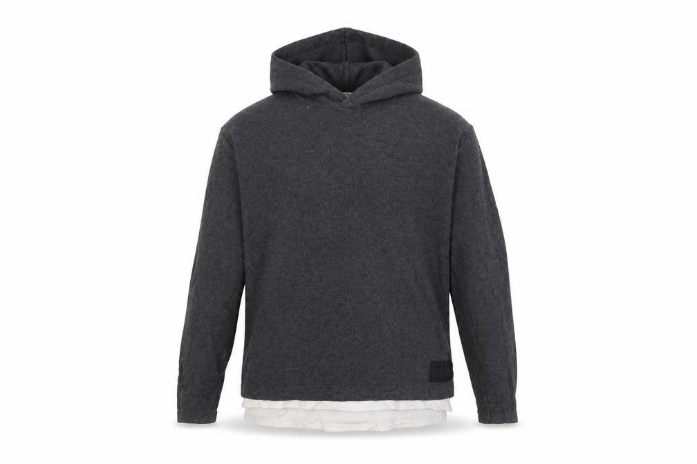 Front view of H&M boys’ grey pullover hoodie, size 8-9, years