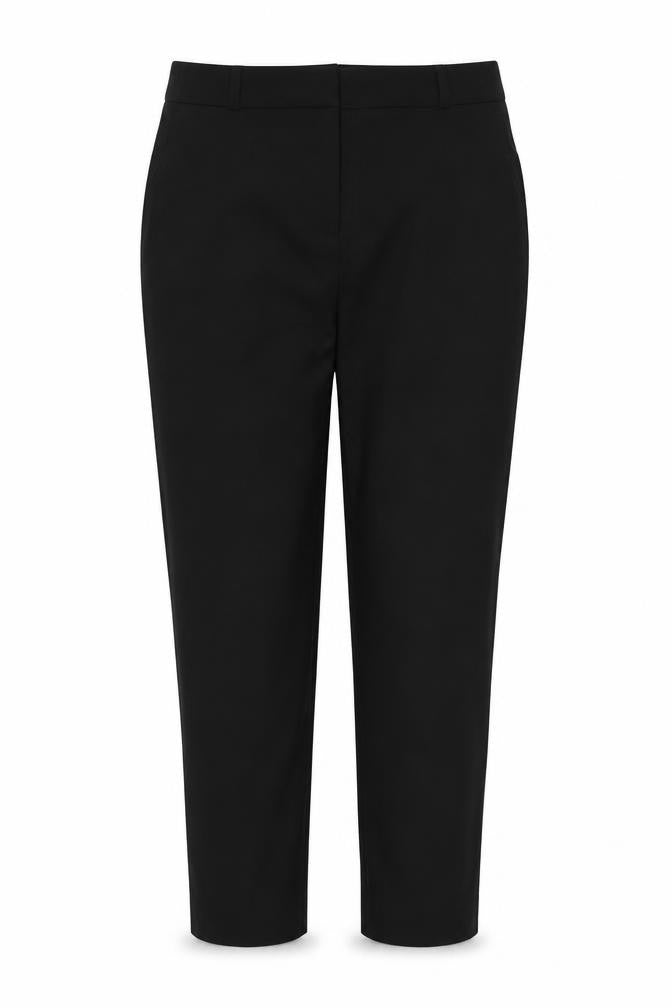 Front view of Marks & Spencer women’s black trousers, size UK 14, 24-inch leg