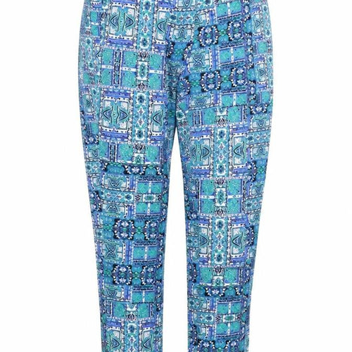 Sussan Womens Blue Geometric  Sweatpants Trousers Size 8 L28 in