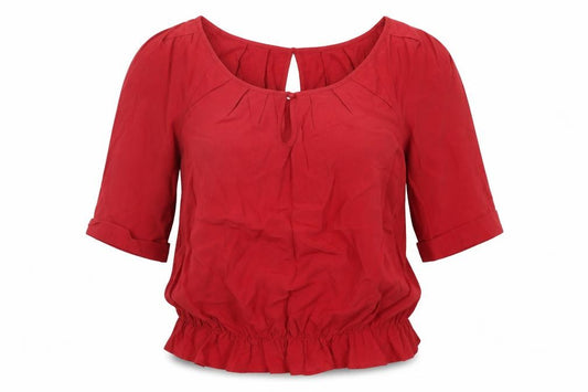 Front view of Next women’s red basic blouse, size UK 12