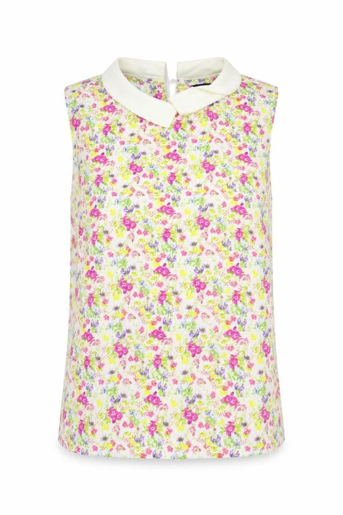 New Look Womens Beige Floral  Basic Blouse Size 12