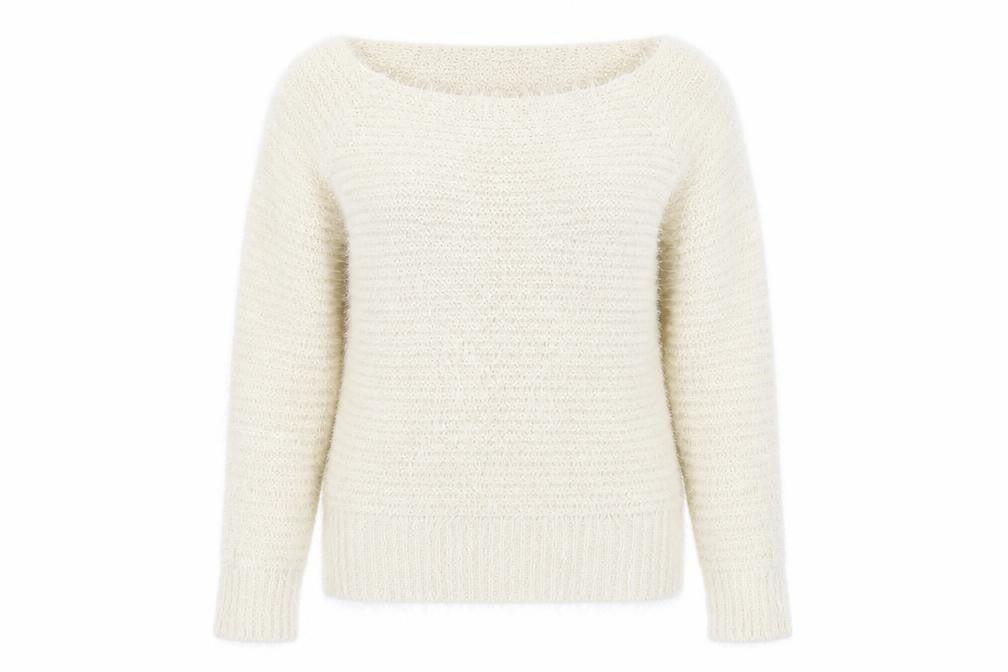 Front view of Blonde + Blonde women’s beige jumper, size UK 10