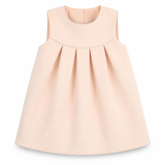 Front view of F&F girls’ pink a-line, size 6-9, months