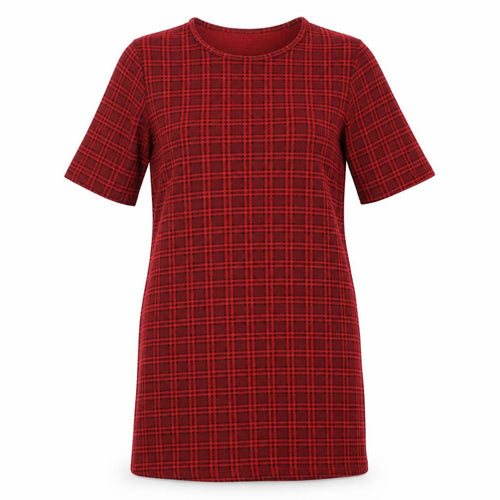 Missguided Womens Red Check  T-Shirt Dress  Size 10