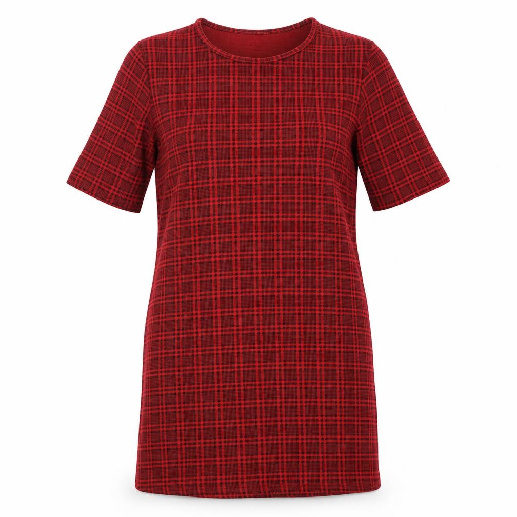 Missguided Womens Red Check  T-Shirt Dress  Size 10