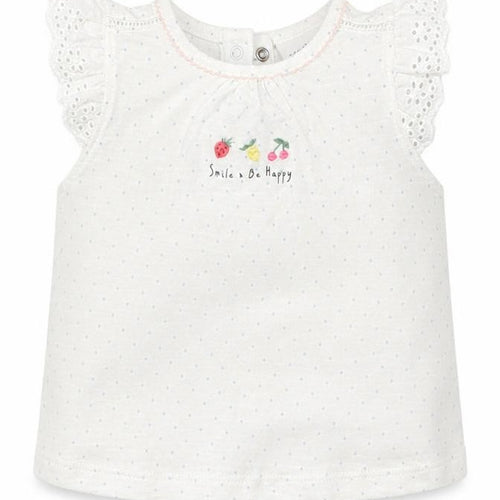 NEXT Girls White Polka Dot  Basic T-Shirt Size 0-3 Months  - Smile & Be Happy