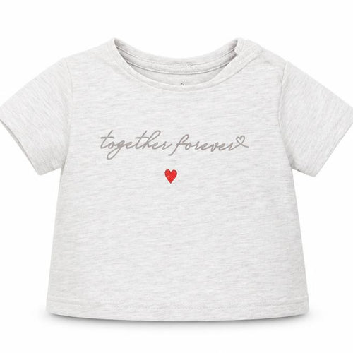 F&F Girls Grey   Basic T-Shirt Size 0-3 Months  - Together Forever