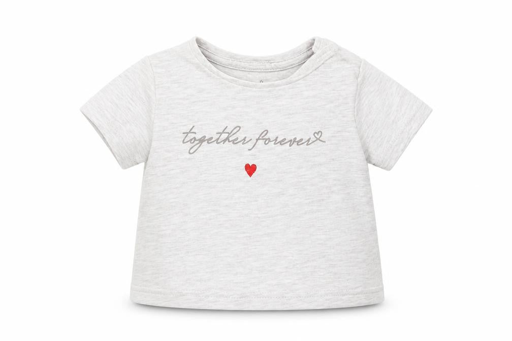 F&F Girls Grey   Basic T-Shirt Size 0-3 Months  - Together Forever
