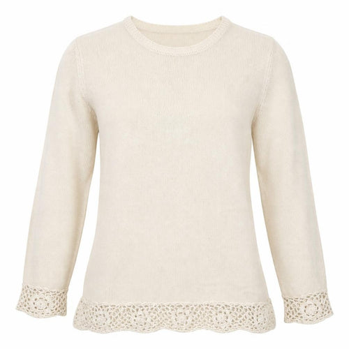 Cotton Traders Womens Beige  Knit Pullover Jumper Size 12