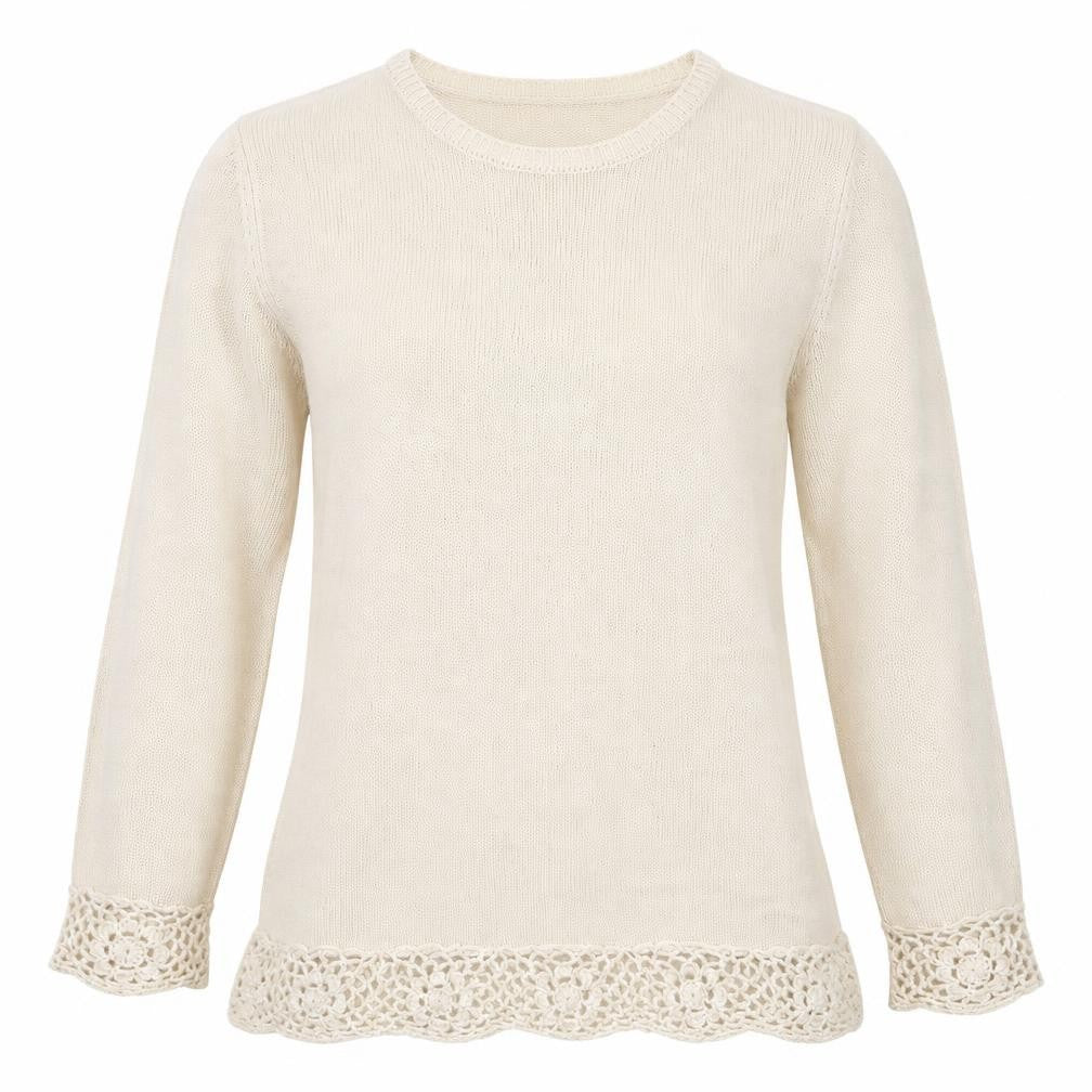Cotton Traders Womens Beige  Knit Pullover Jumper Size 12