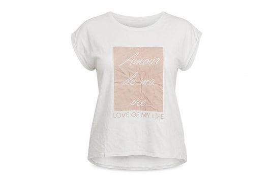 Front view of Papaya women’s white basic t-shirt, size UK 12, - love of my life
