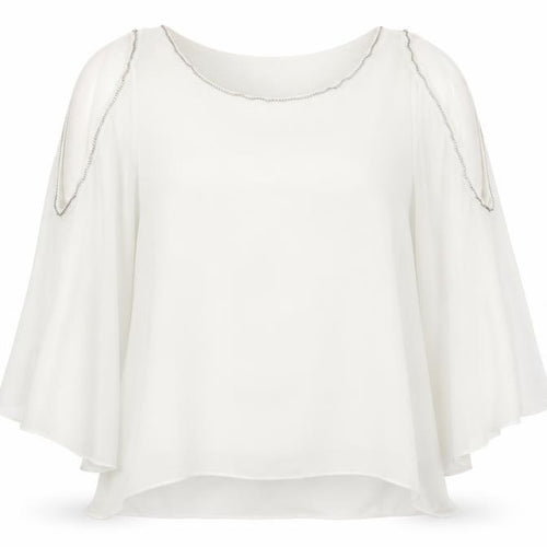 Cherry Koko Womens Ivory   Basic Blouse Size S