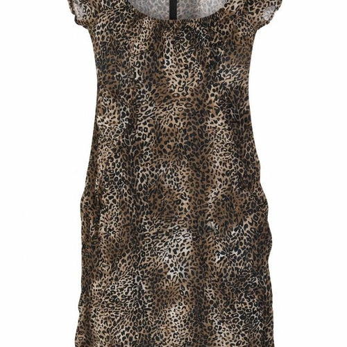 Internacionale Womens Brown Animal Print  A-Line  Size 8