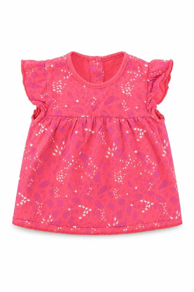 Preworn Girls Red Floral  Basic T-Shirt Size 9-12 Months