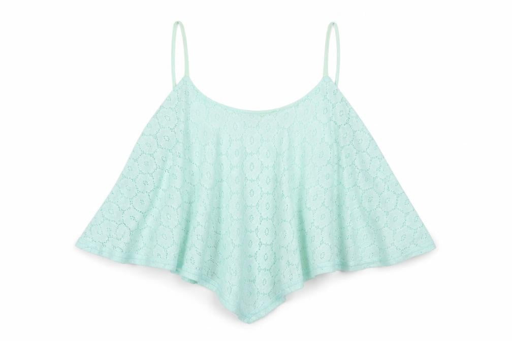 Front view of New Look women’s green floral basic t-shirt, size UK 10