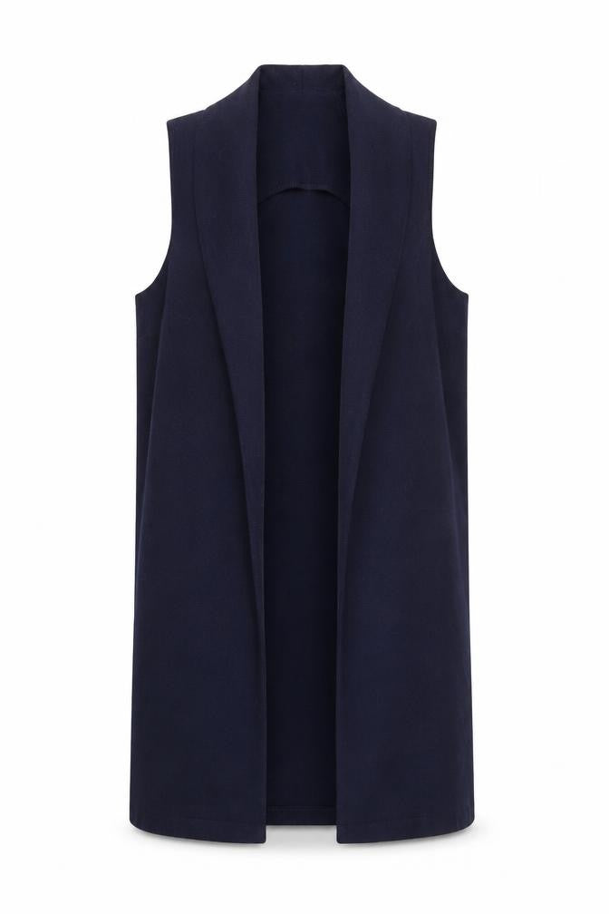 Front view of Select women’s blue overcoat coat, size UK 10