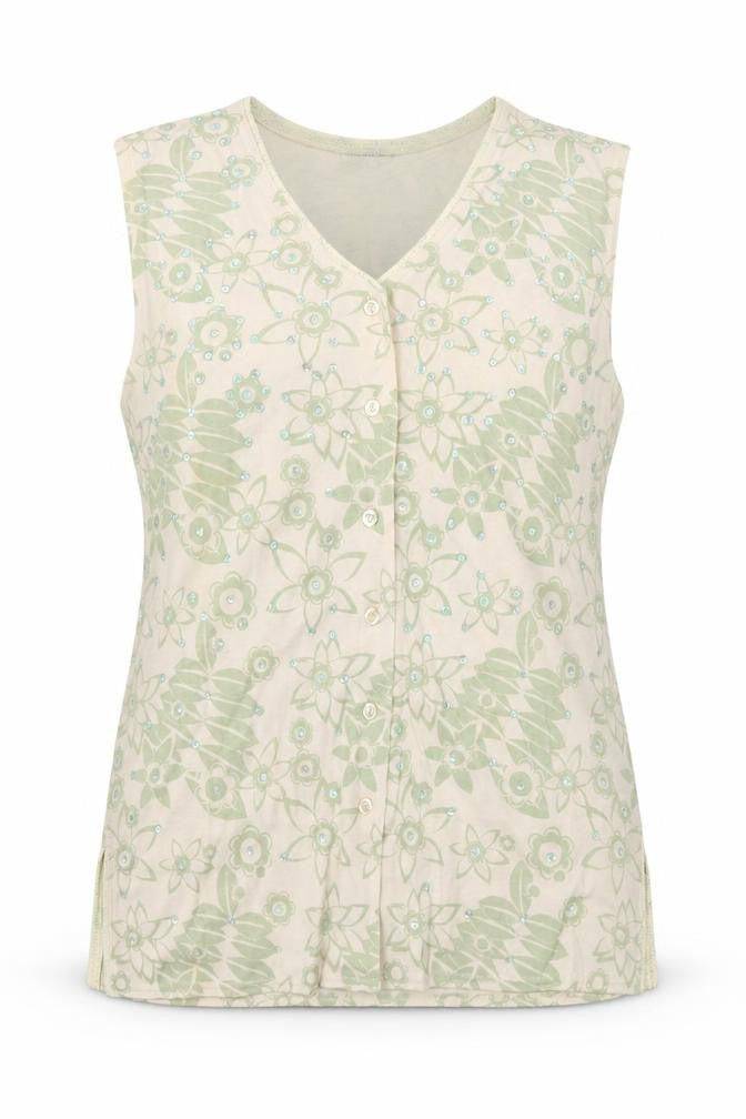 South Lodge Womens Green Floral  Basic T-Shirt Size 2XL