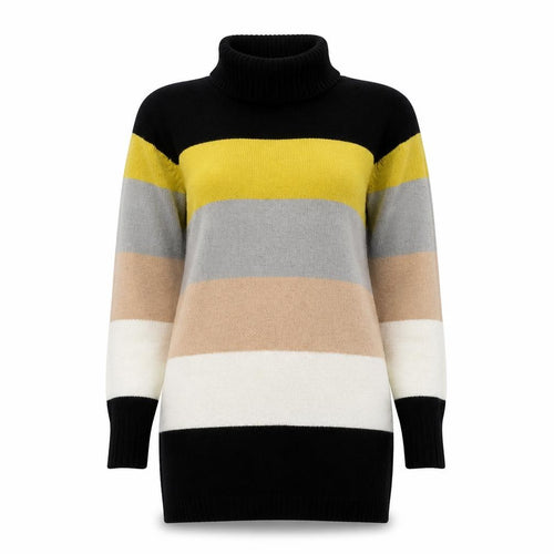 Select Womens Black Striped  Pullover Jumper Size 8