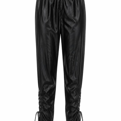 Preworn Womens Black   Carrot Leggings Size S L23 in - Lace up Detail