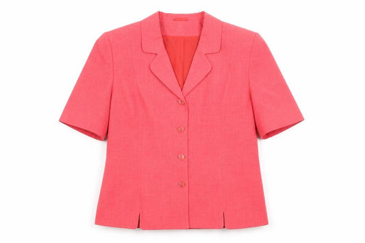 Front view of St Bernard women’s pink jacket suit jacket, size UK 14