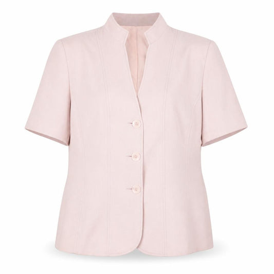 Front view of BHS women’s pink jacket suit jacket, size UK 16
