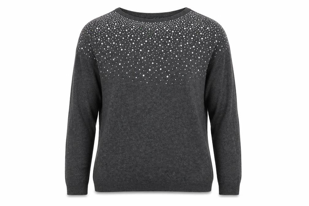 Front view of Atmosphere women’s grey knit jumper, size UK 8