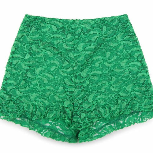 Preworn Womens Green Floral  Cut-Off Shorts Size 6