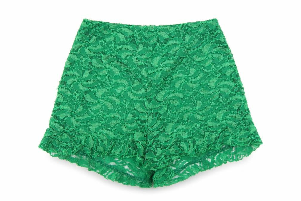 Preworn Womens Green Floral  Cut-Off Shorts Size 6