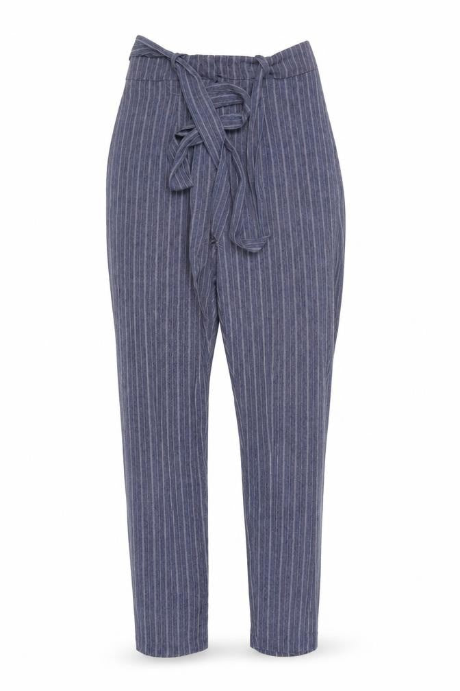Nasty Gal Womens Blue Striped Trousers Size 8 L26 in