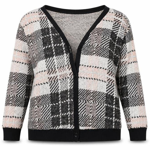 New Look Womens Beige Check  Cardigan Jumper Size S
