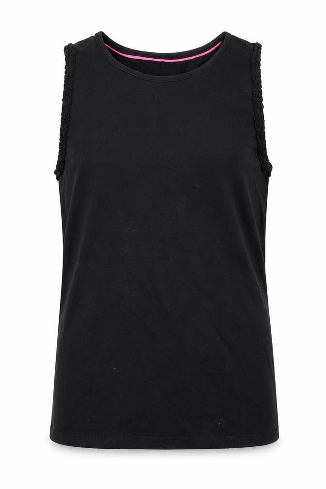 Front view of George girls’ black basic tank, size 11-12, years