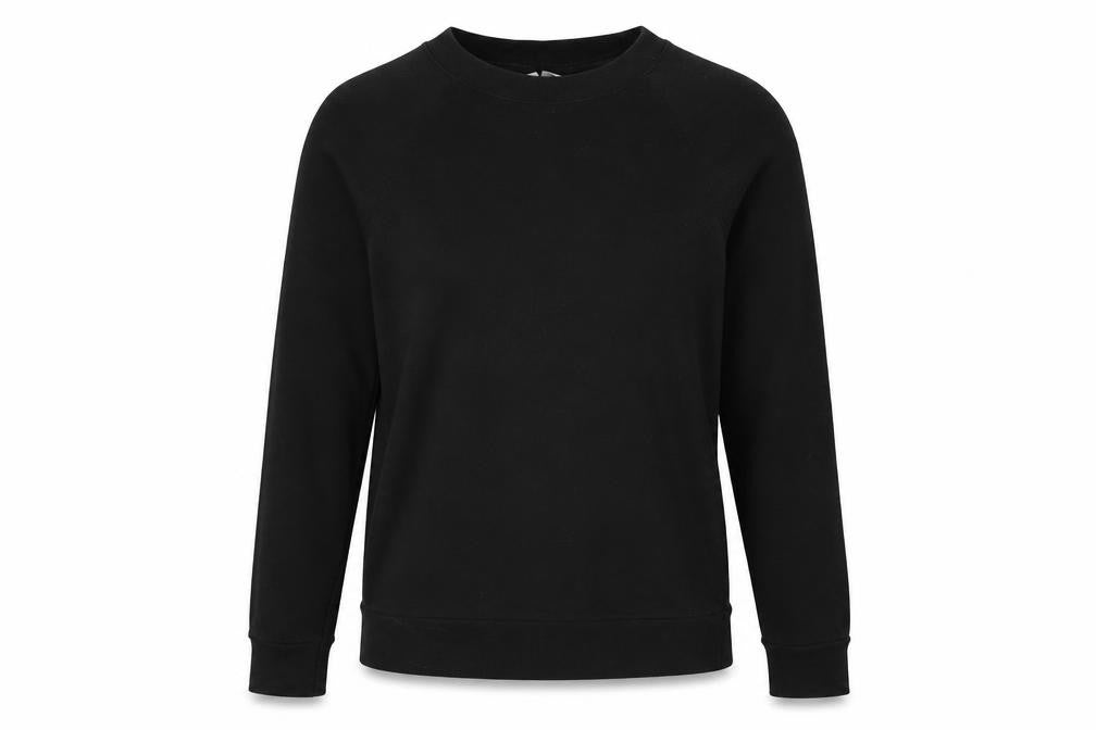 Front view of H&M women’s black pullover hoodie, size S