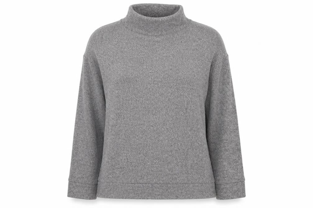 Front view of New Look women’s grey pullover sweatshirt, size S