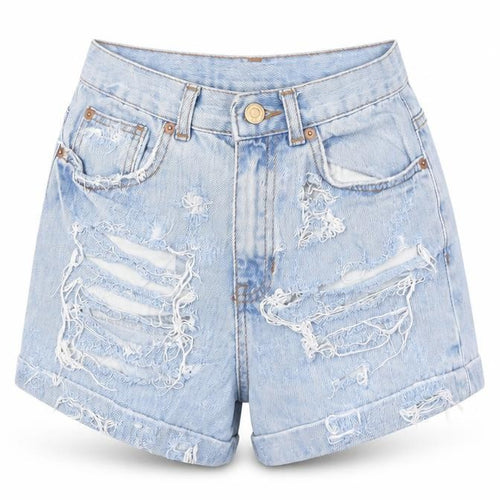Topshop Womens Blue  Denim Cut-Off Shorts Size 26 in
