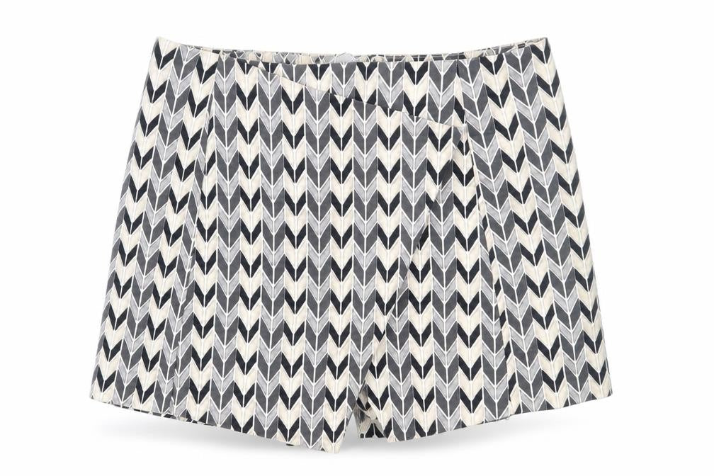 Topshop Womens Grey Geometric  Cut-Off Shorts Size 10