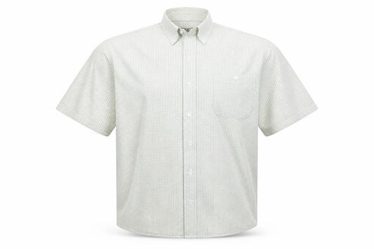 Front view of Haggar men’s multicoloured striped button-up, size XL